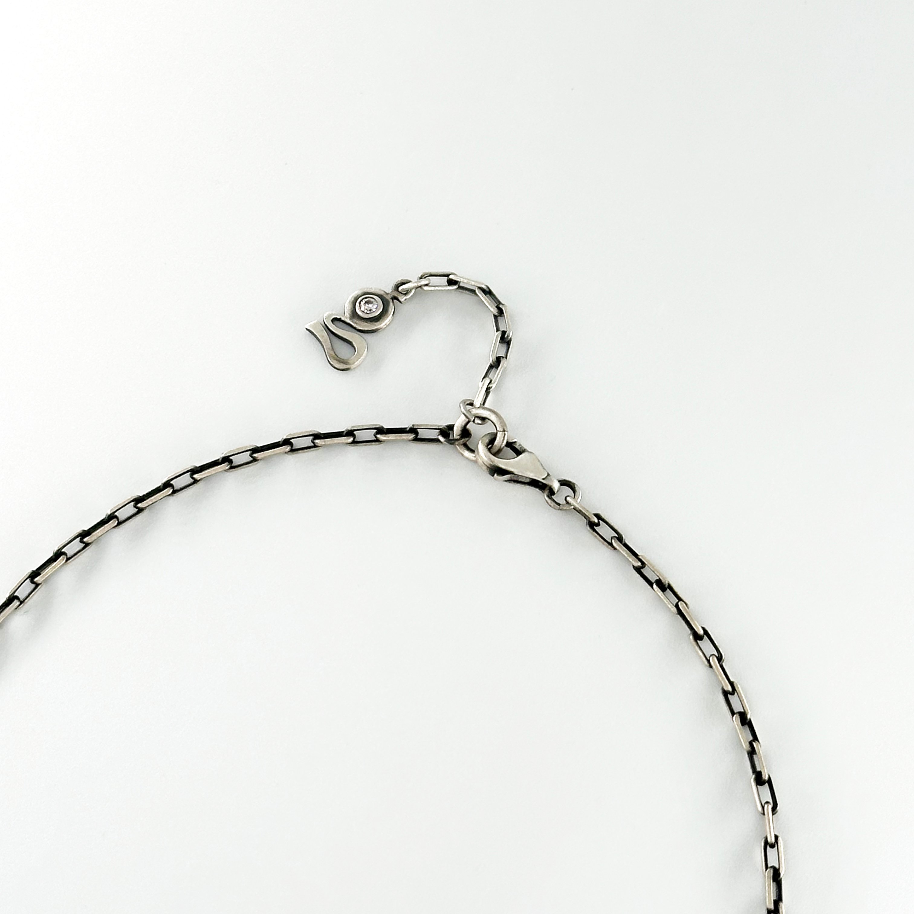 Lion Figure Oxidized Silver Necklace