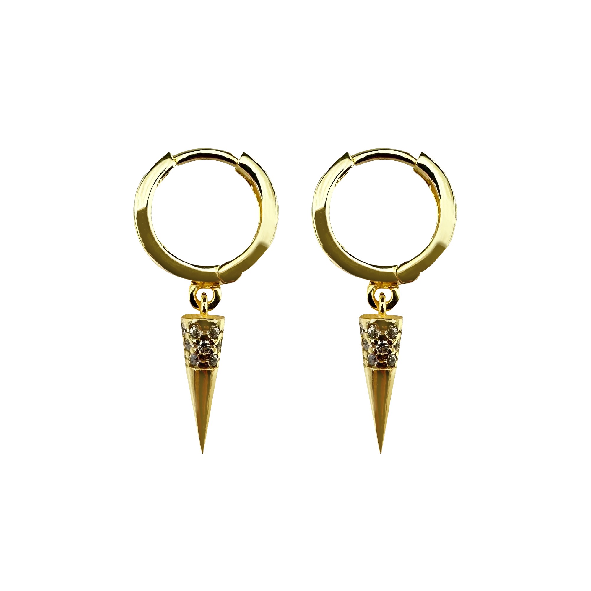 Thorn Dangling Hoop Earrings - Gold Filled