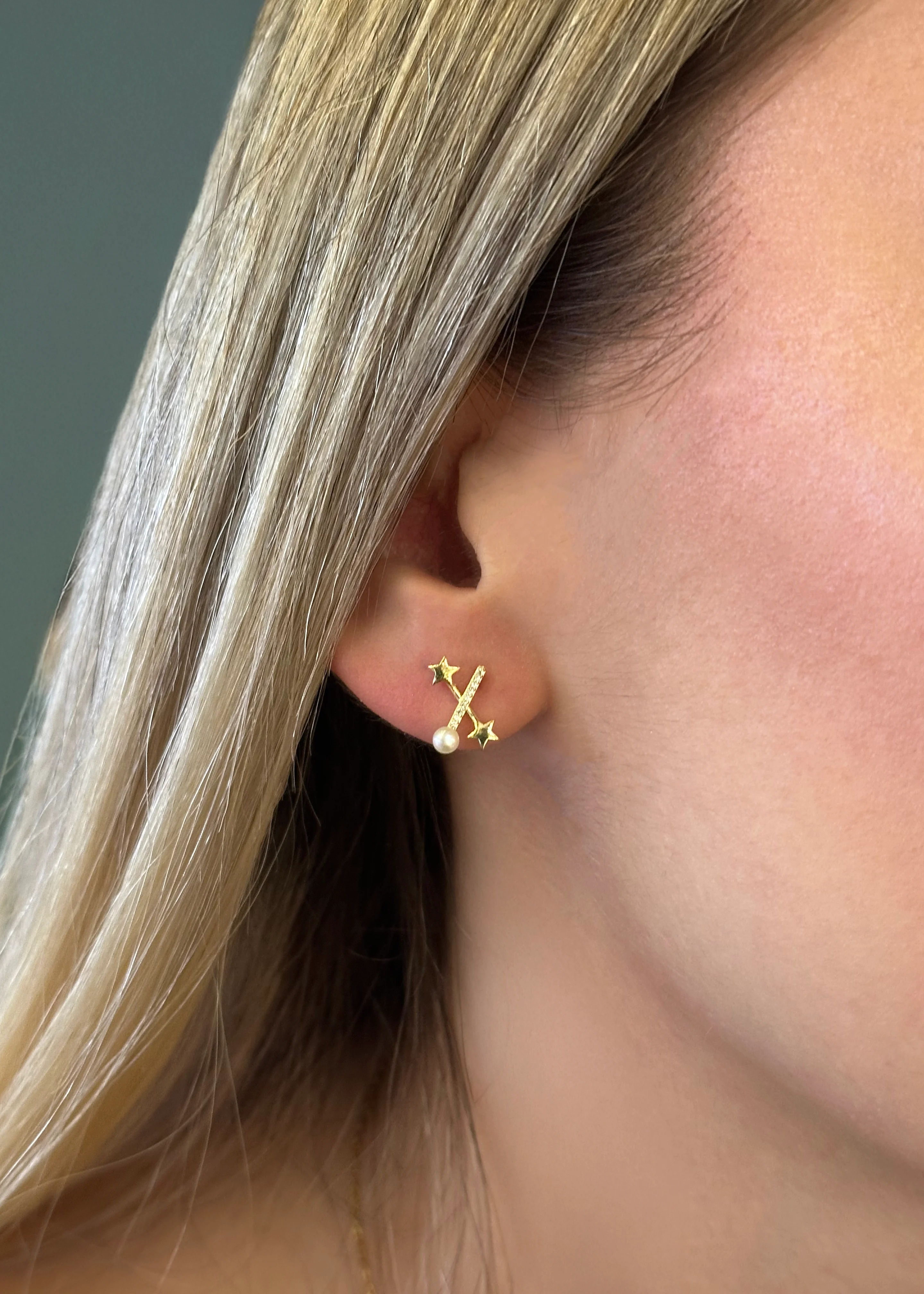Star Orbit Silver Earrings