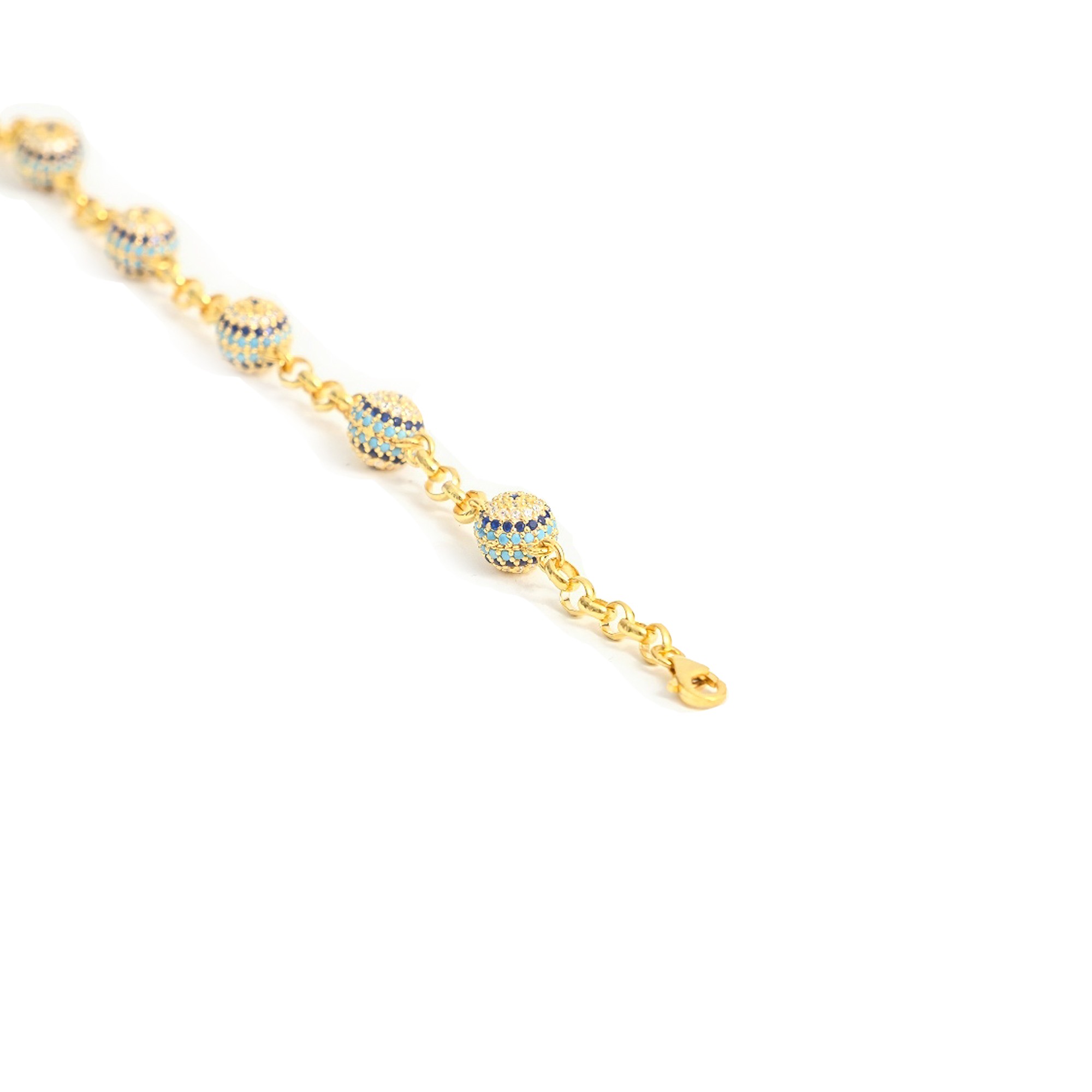 Gold Plated Silver Evil Eye Bracelet