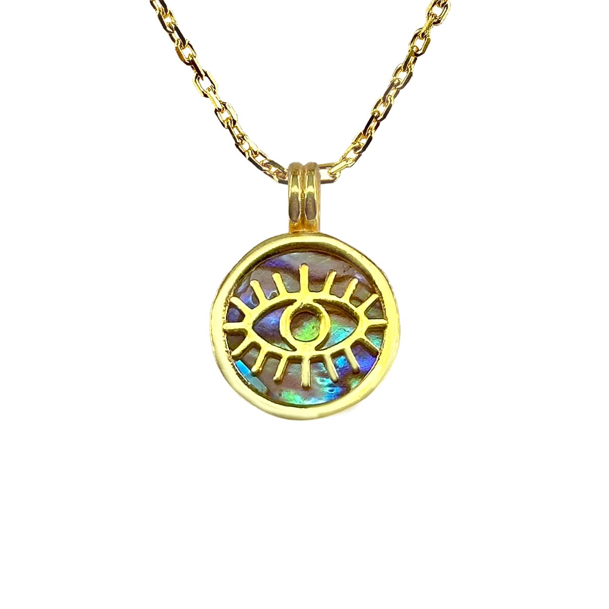 Round Eye Gold-Plated Silver Necklace