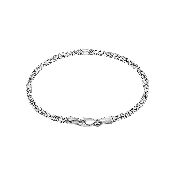 GJ Kral Chain Beyaz Taşlı Gümüş Bileklik