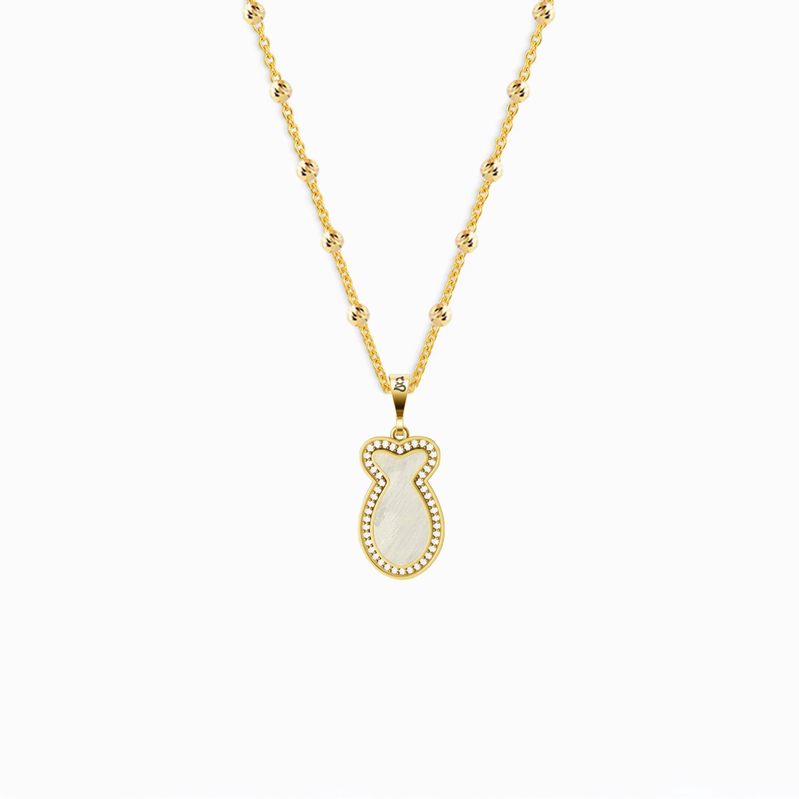 Sterling Silver Fish Necklace with Mother of Pearl