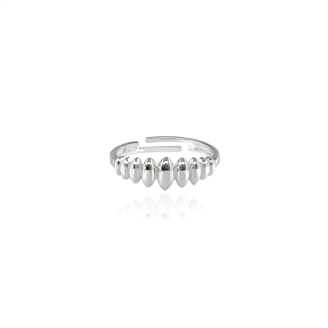 Ellipse Detailed Ring - Silver