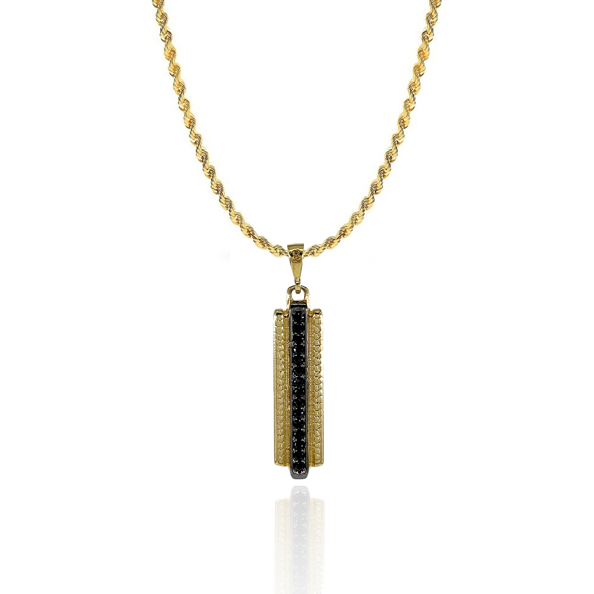 Onyx Snake Skin Design Necklace - Gold Plated