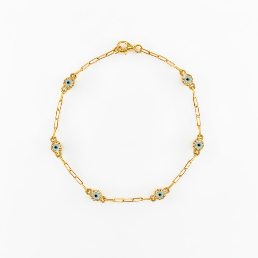 Evil Eye Enamel Silver Bracelet