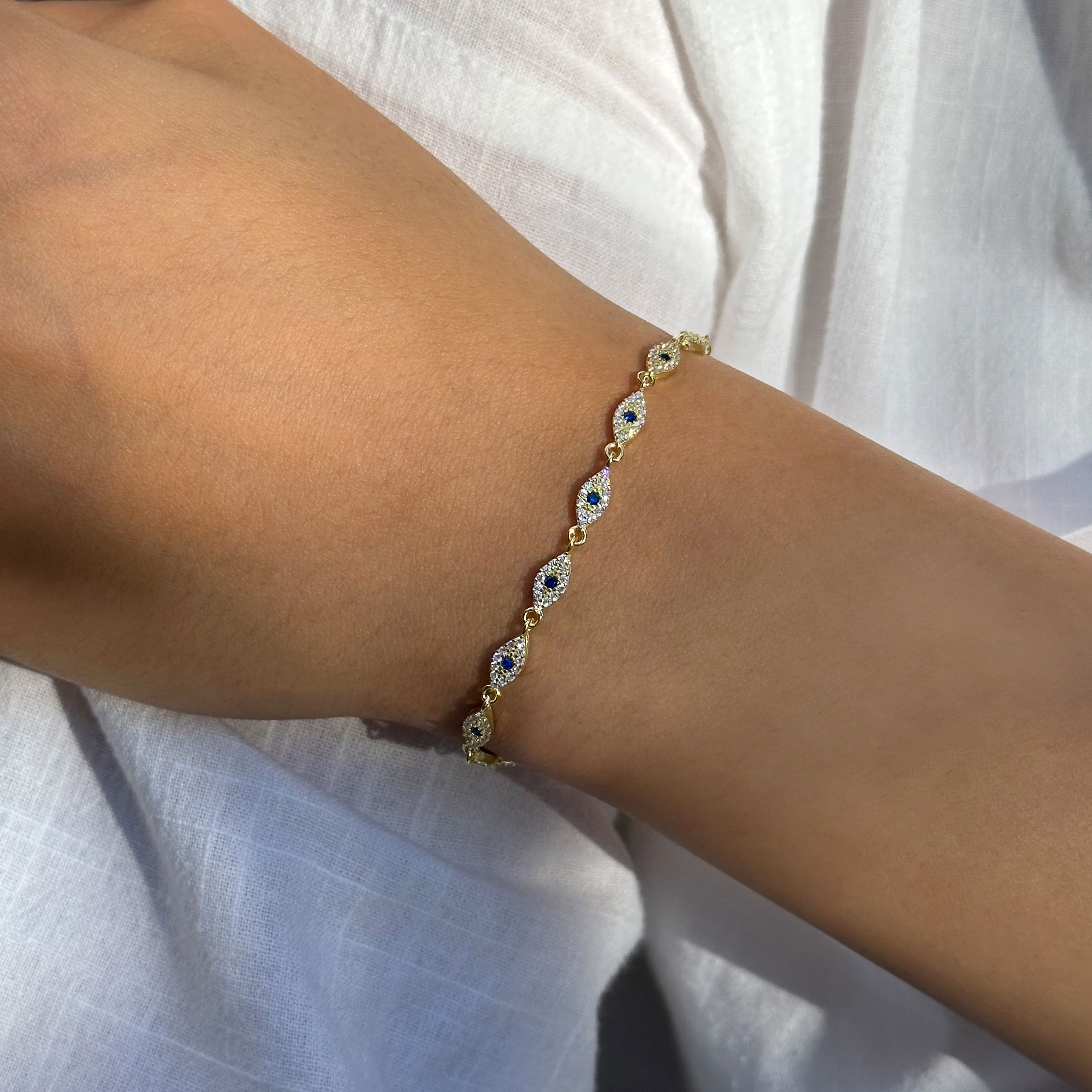Marquise Eye Silver Bracelet