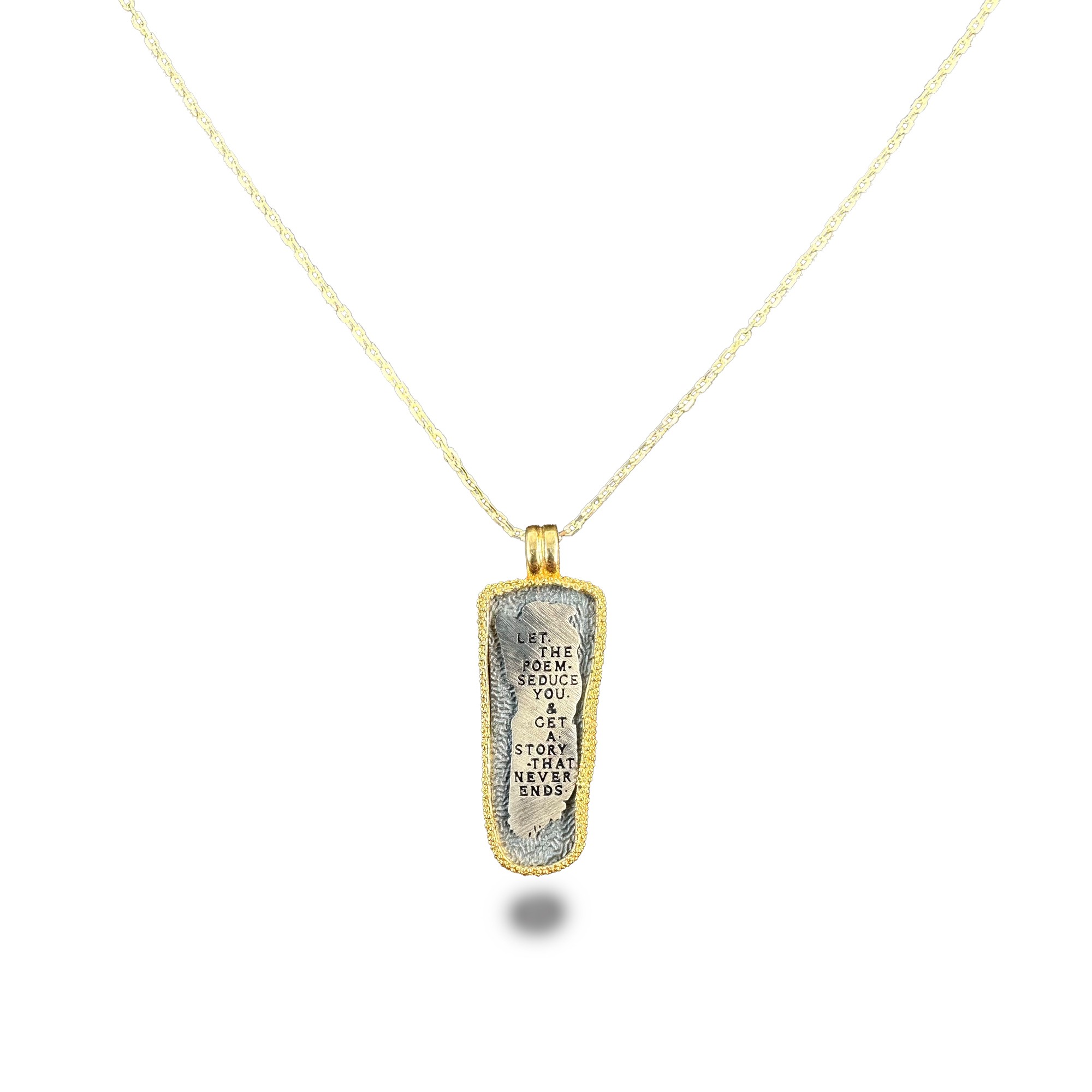 Let The Poems Gold-Plated Silver & Oxidized Necklace