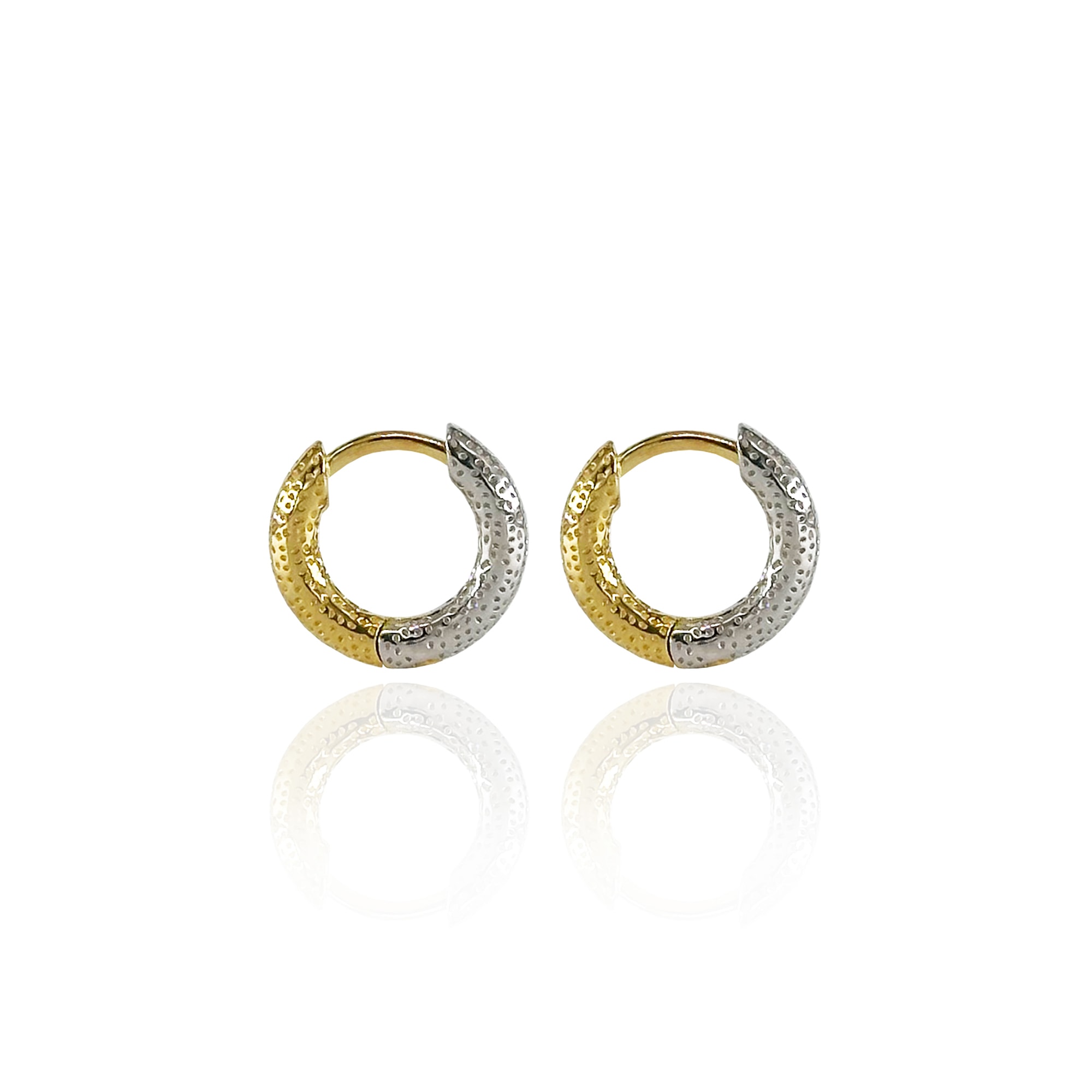 Gold & Silver Double-Sided Hoop Earrings