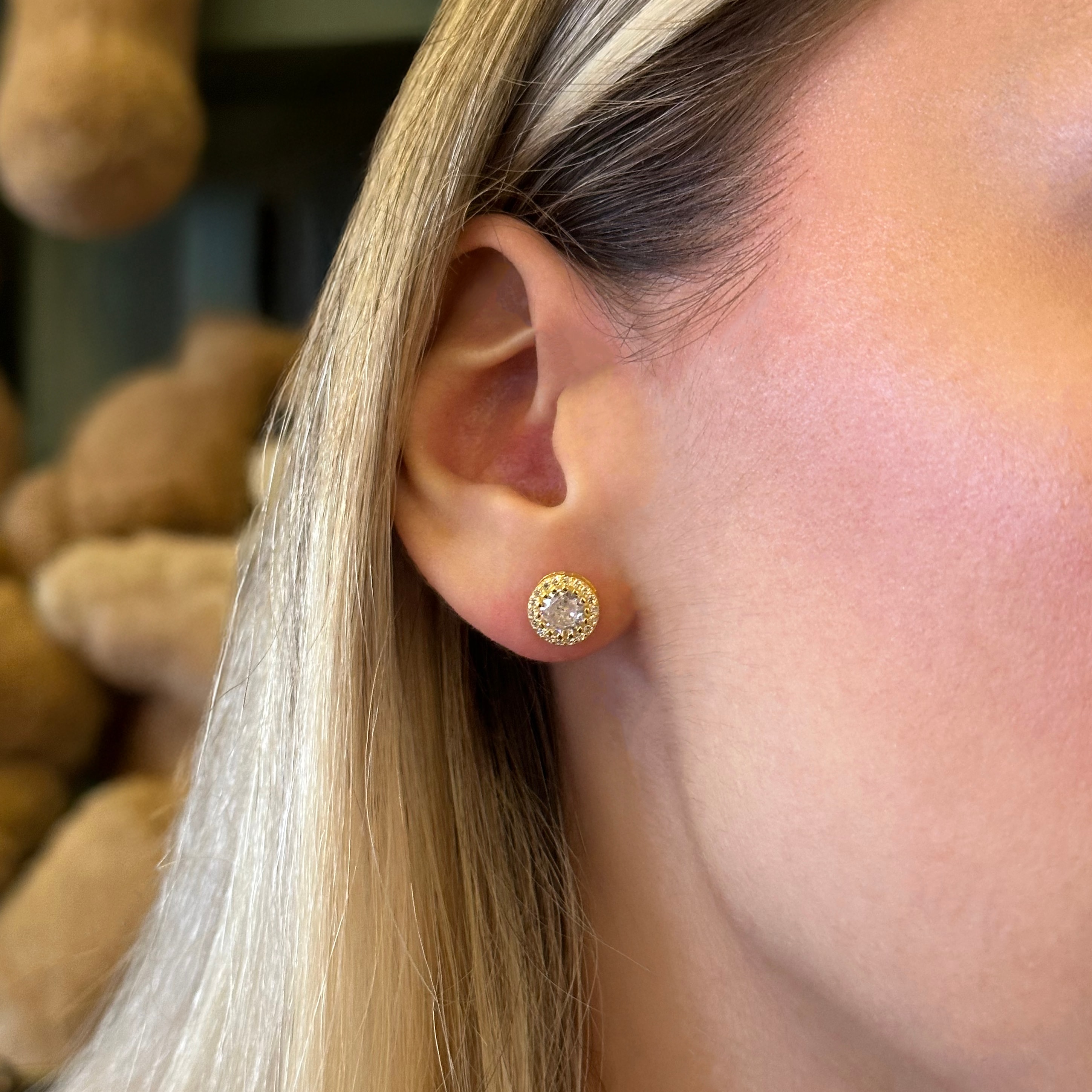 Round Kesim Gümüş Küpe