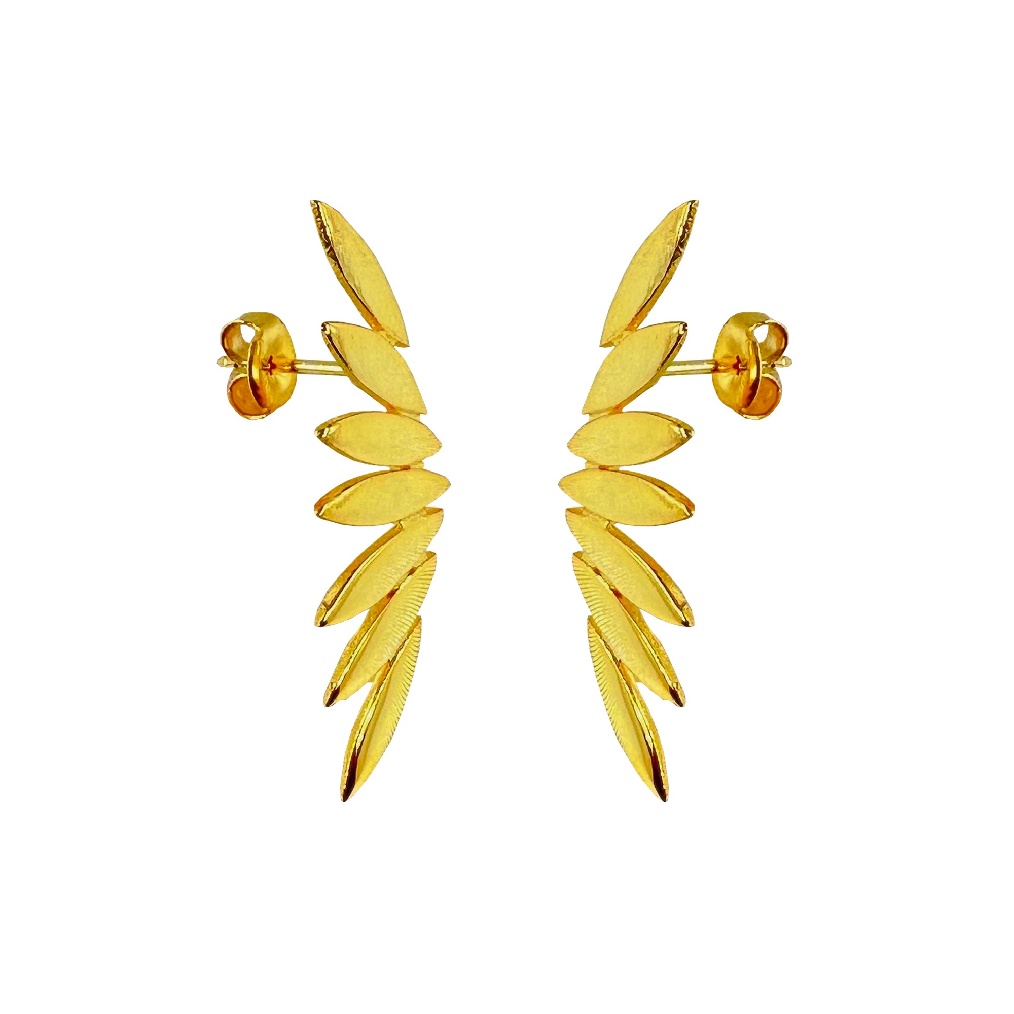 Angel Wing Gold Plated Silver Earring