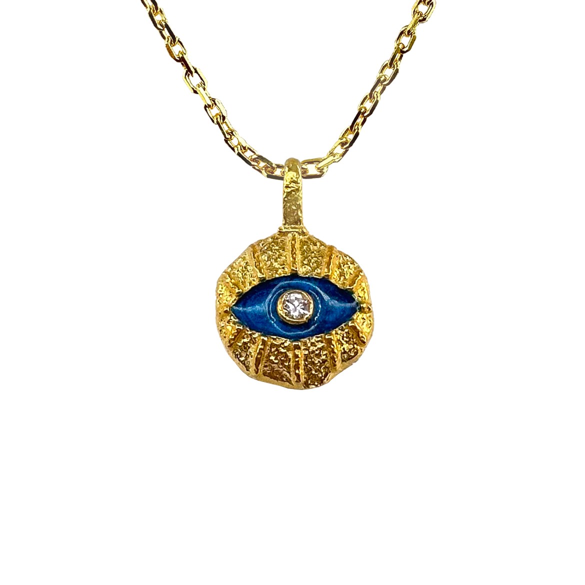 Enamel Zircon Eye Detail Necklace