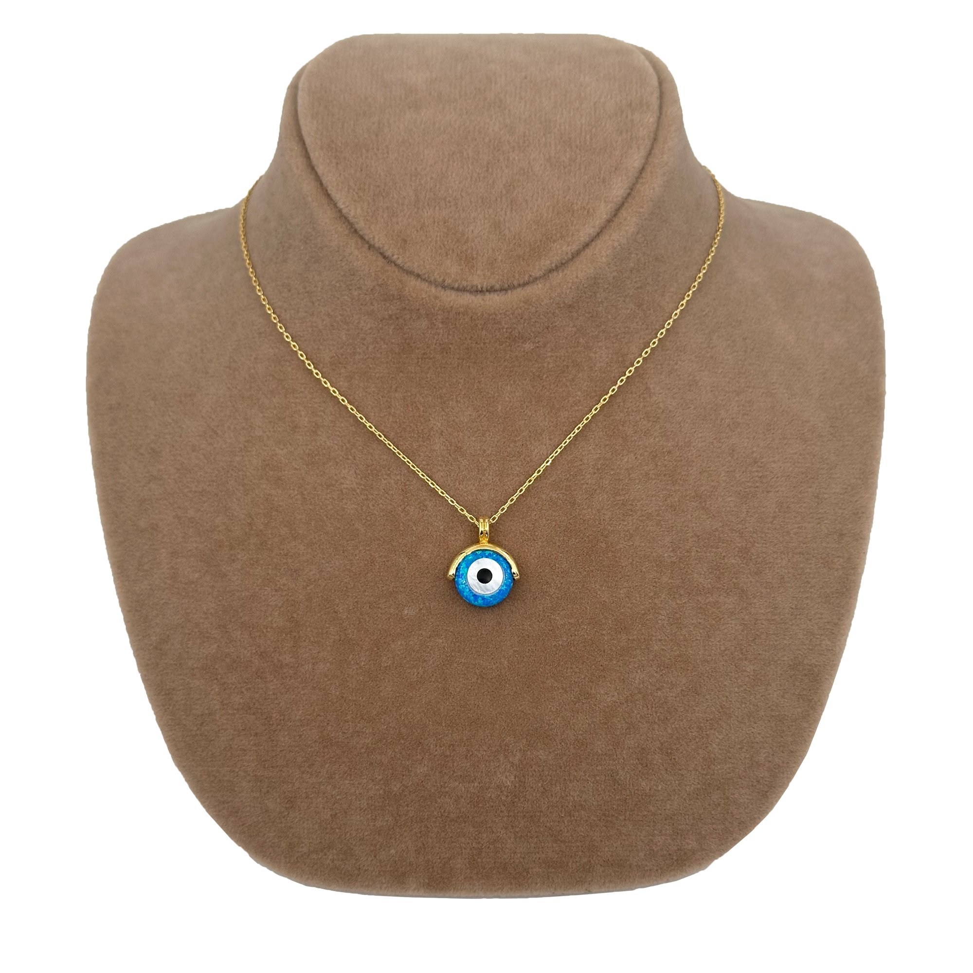 Opal Evil Eye Gold Plated Silver Necklace