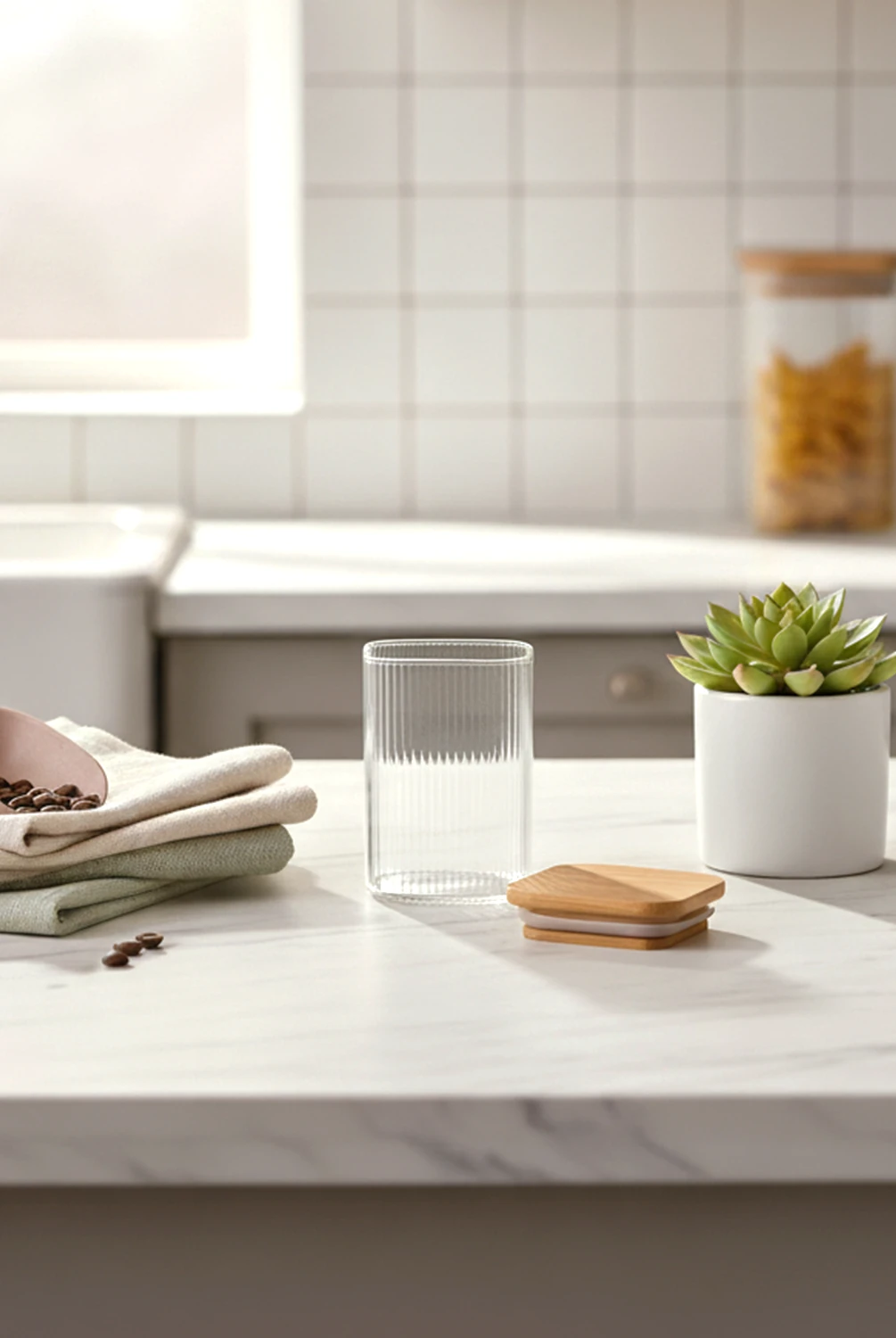 Neta Bambu Kapaklı Cam Kavanoz 6x8cm