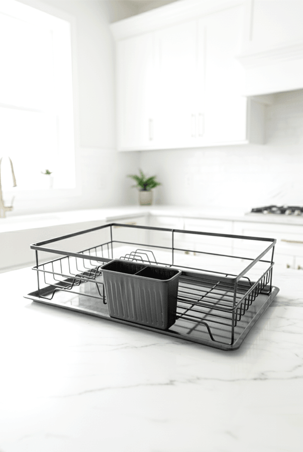 Cremma Tek Katlı Metal Bulaşıklık Siyah
