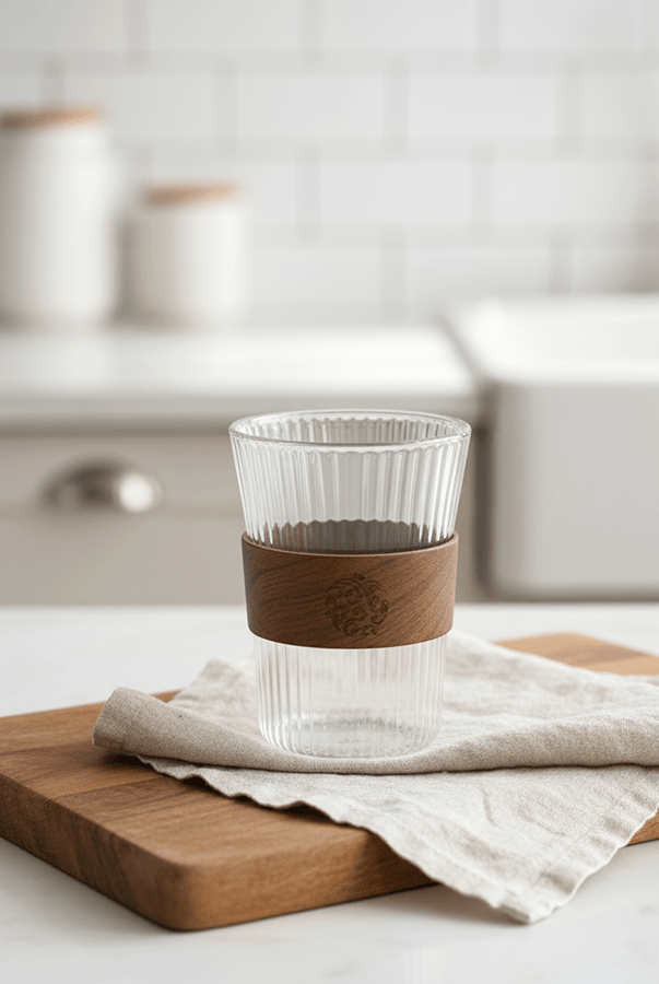 Bela Tutacaklı Cam Çizgili Bardak 320ml
