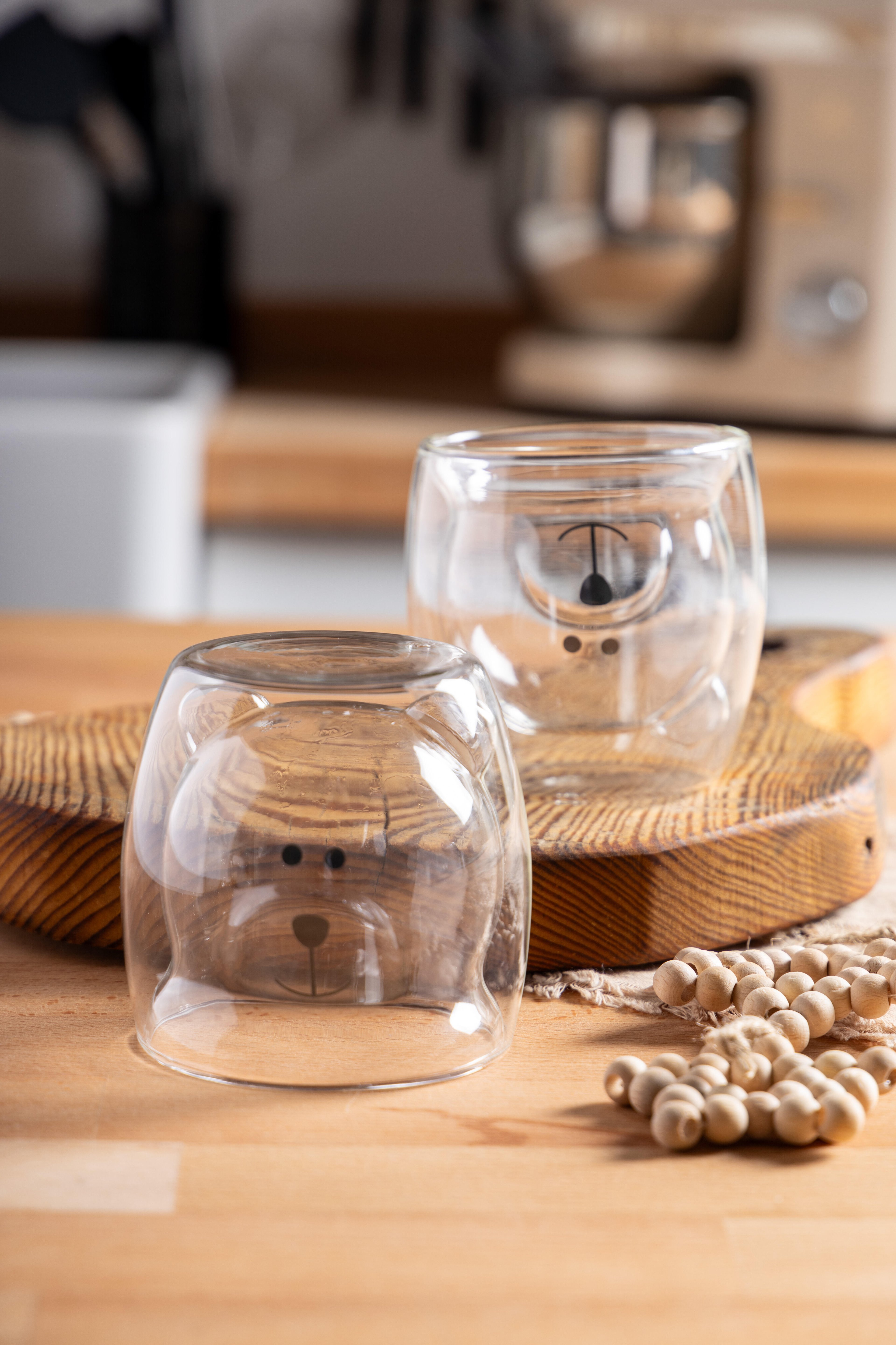 Bonti 2 Li Çift Cidarlı Ayıcık Bardak 250Ml