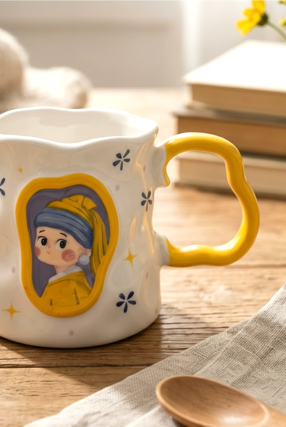 Vintage Kulplu İthal Kupa Sarı