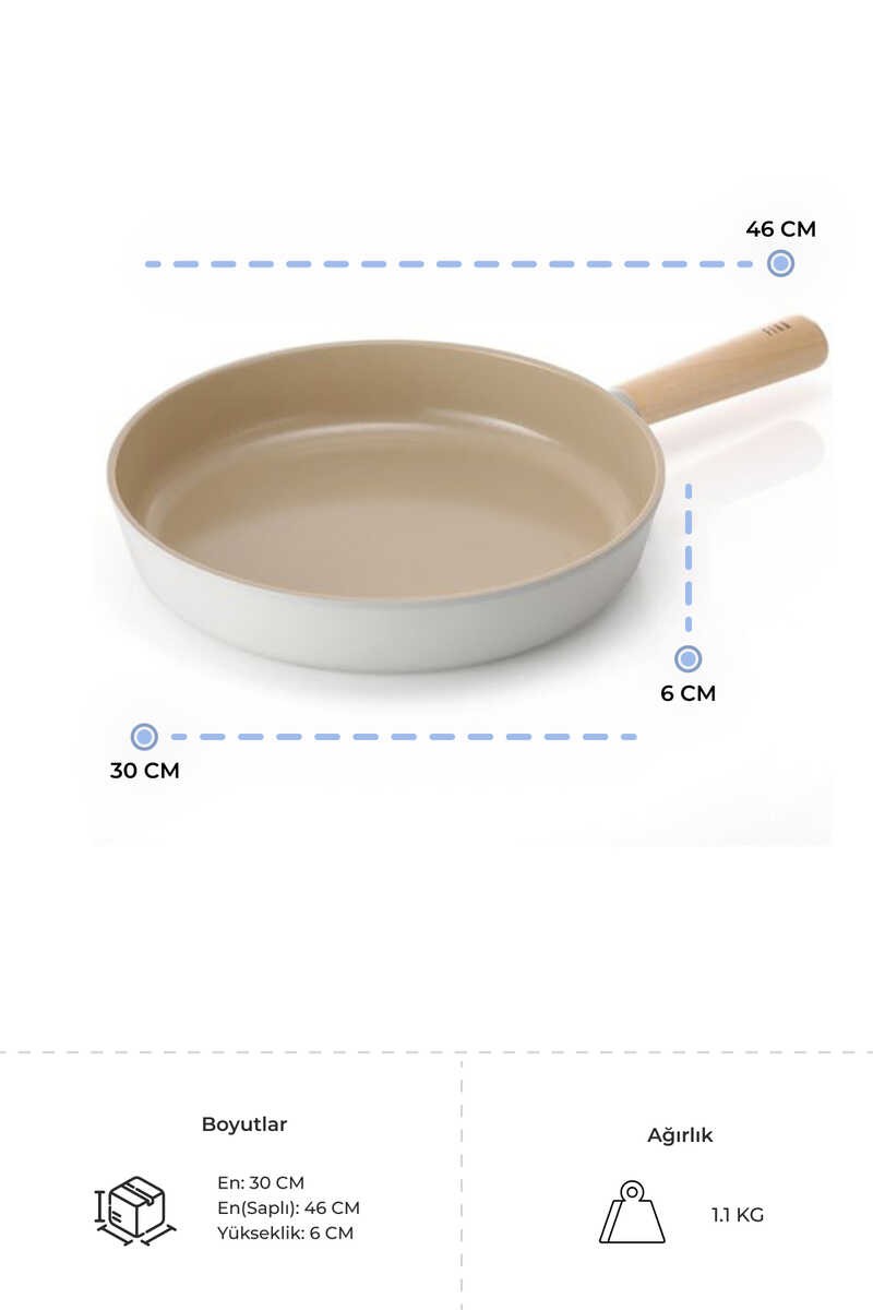 Neoflam Fika Alüminyum Döküm Tava 30Cm Bej D-NEOF130