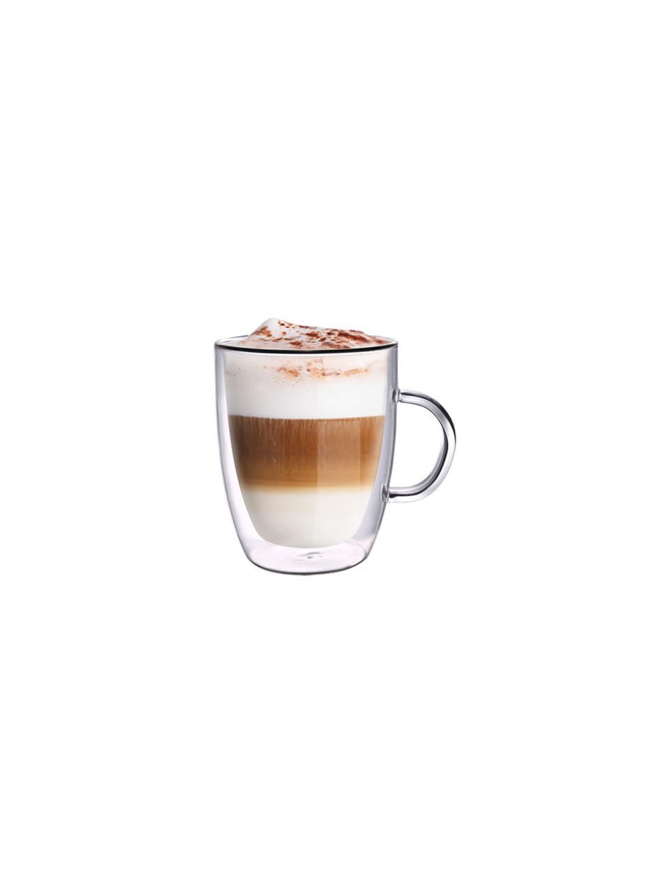 Leggno Vetro Çift Cam Kulplu Bardak 400 Ml 2'Li