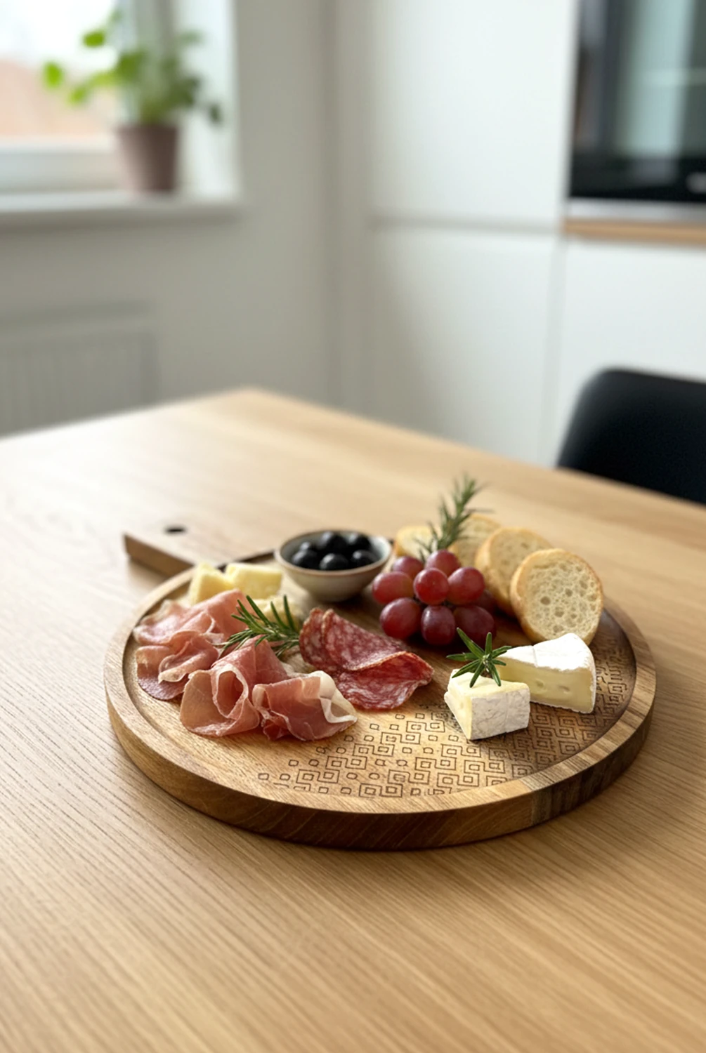 Fean Akasya Sunum Tahtası Yuvarlak