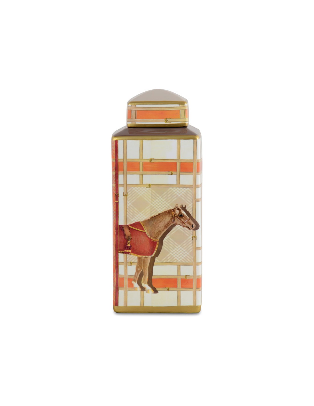 Baci Milano Horses Kavanoz 15X15X37 Cm Düz Desenli