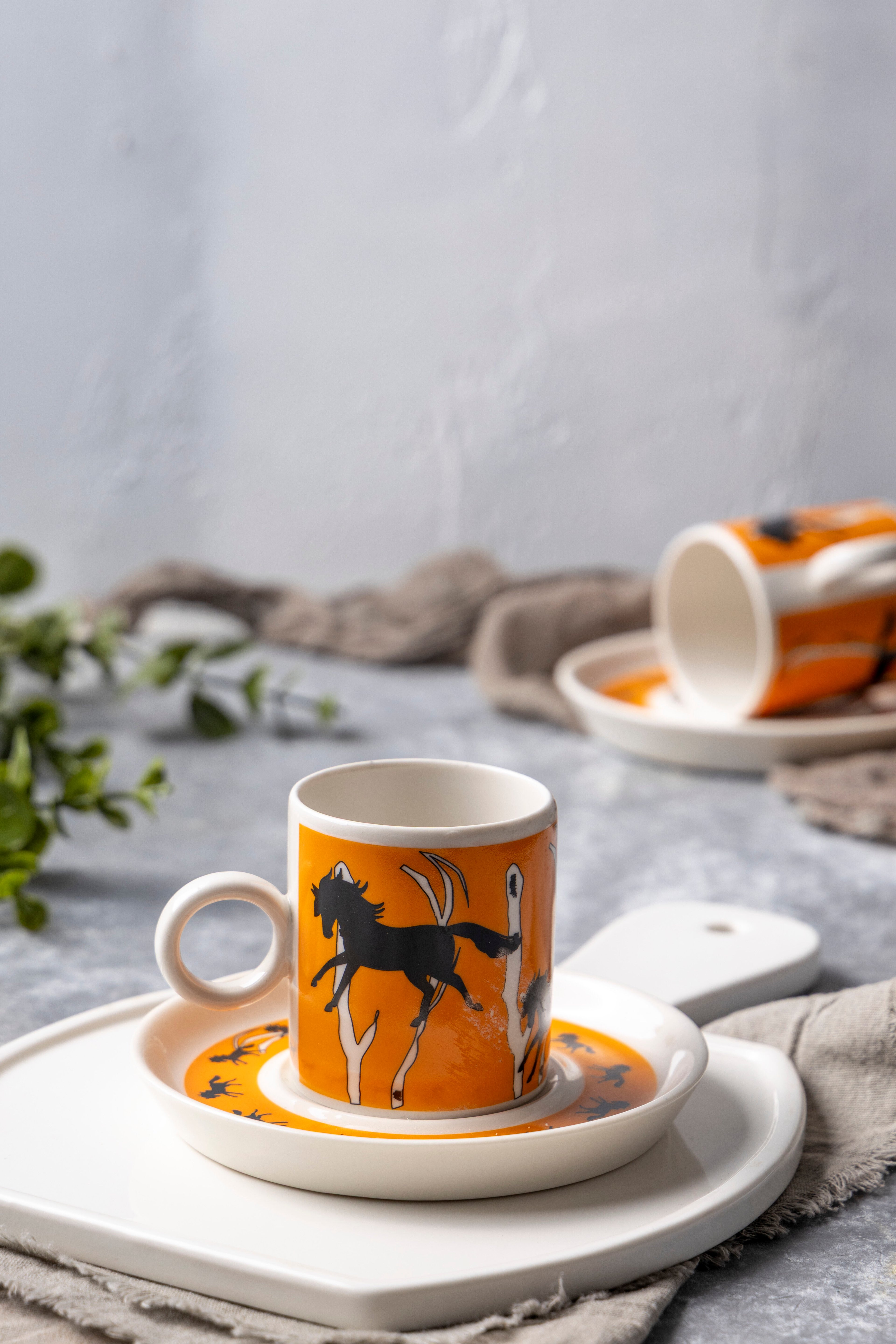 Horse Porselen 4 Parça 2'li Fincan Takımı