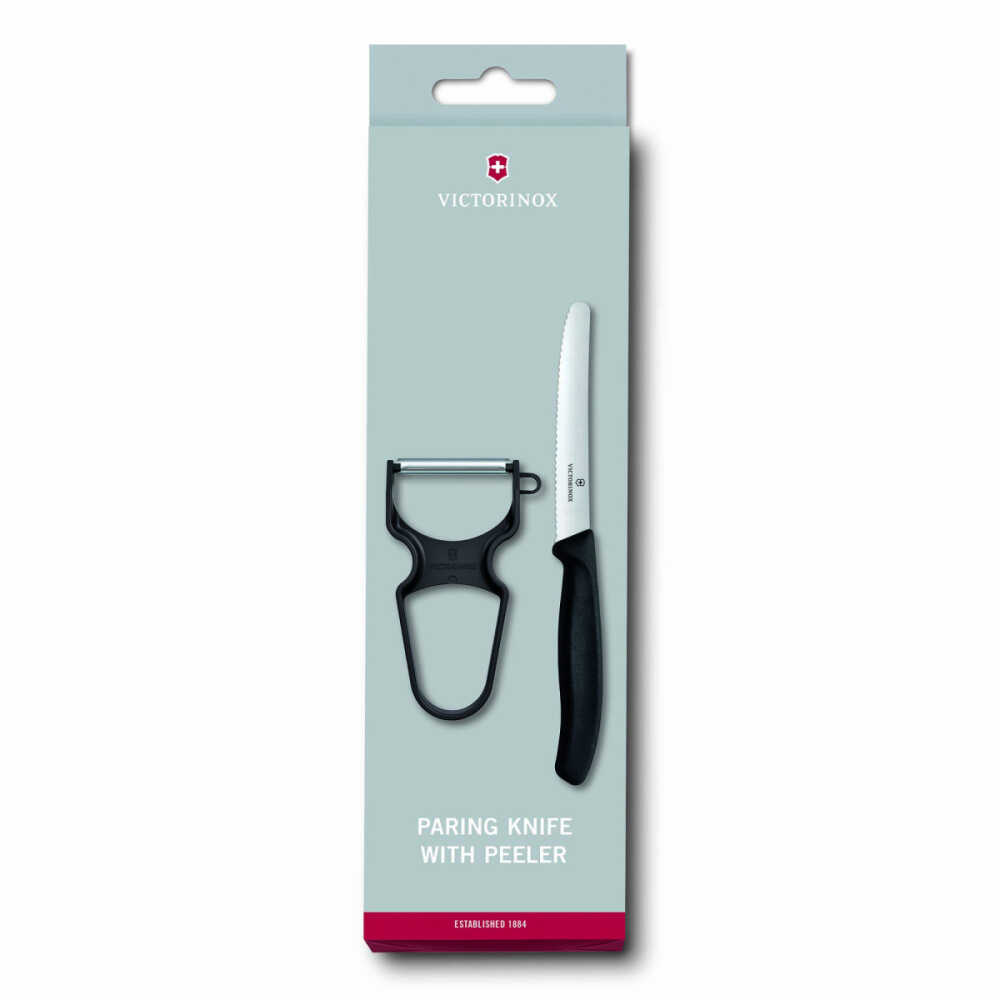 Victorinox 6.7113.23 Soyacak ve Sofra Bıçağı Seti, 2li Set Siyah