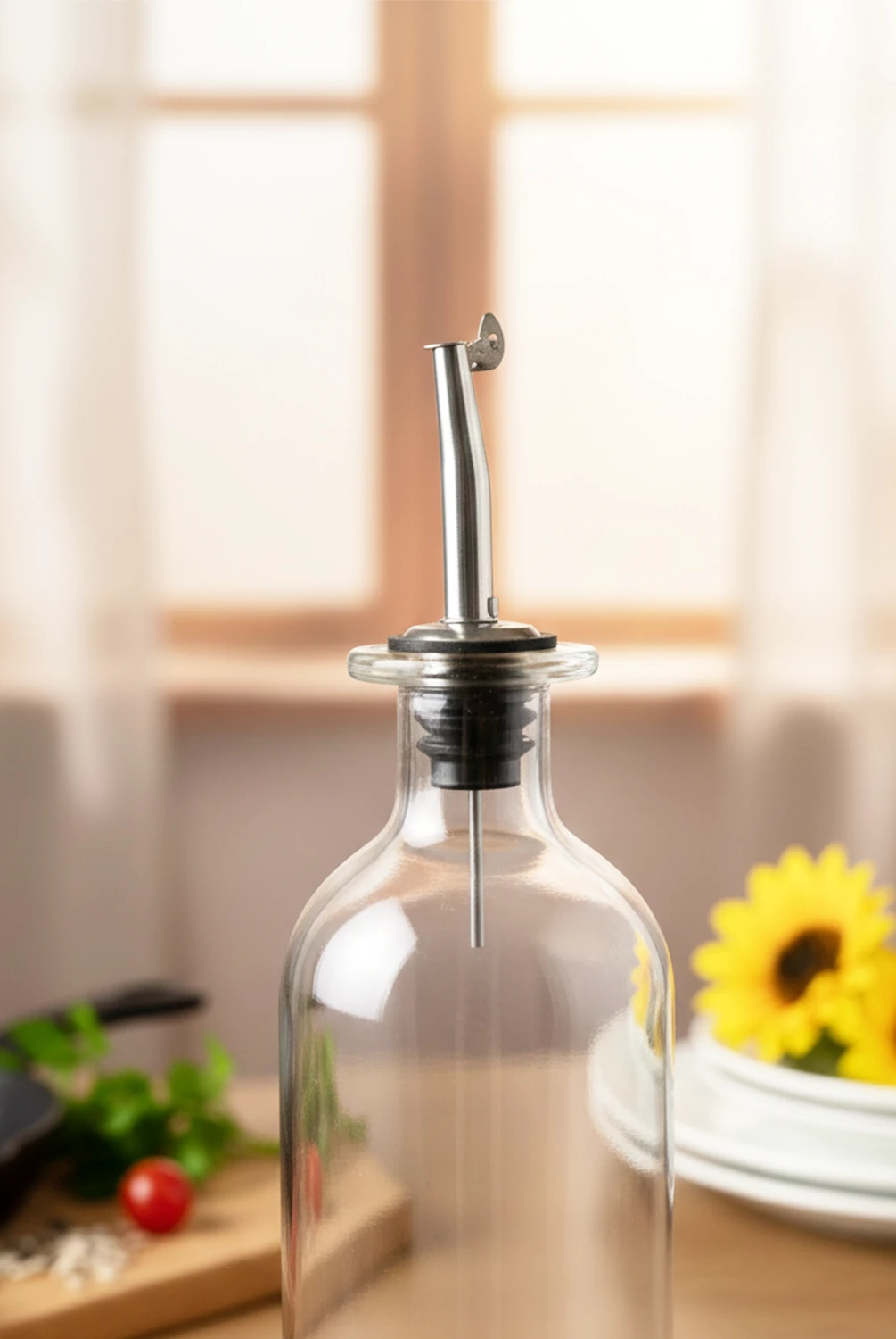 Talia Cam Gümüş Kapak Yağdanlık 500 ml