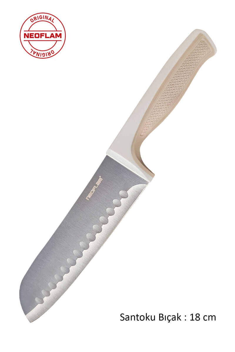 Neoflam Fika Microban Santoku Bıçak 18 Cm, Bej