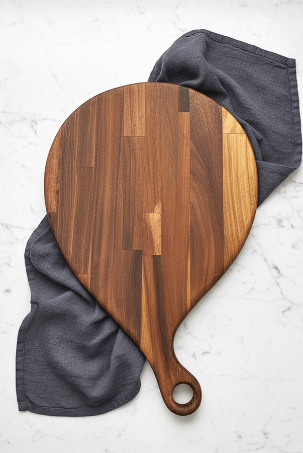 Resta Ahşap Kesme Tahtası Oval Saplı Büyük