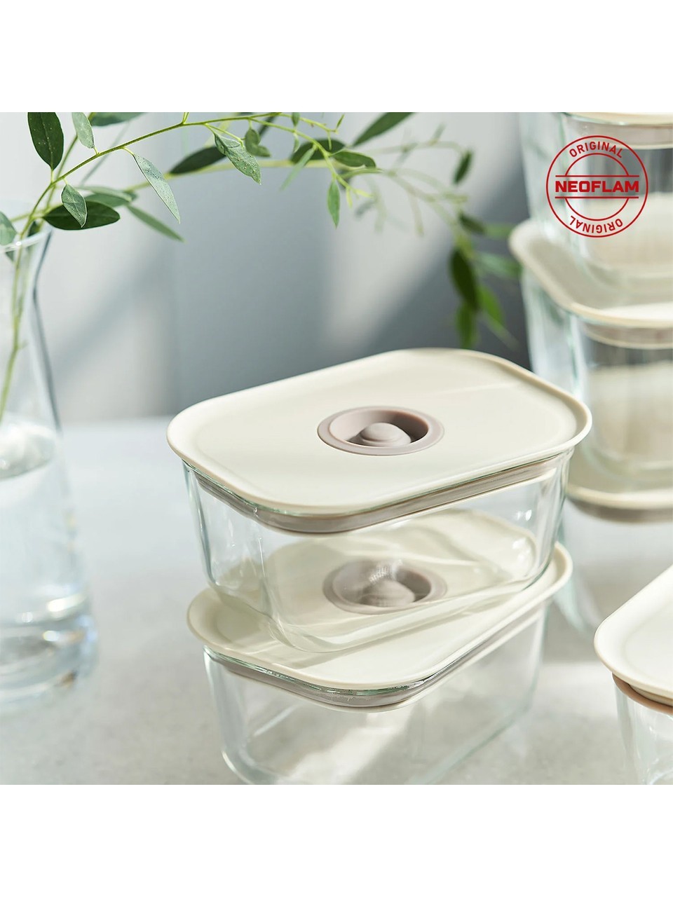 Fika Clık Dikdörtgen Saklama Kabı 470Ml Bej