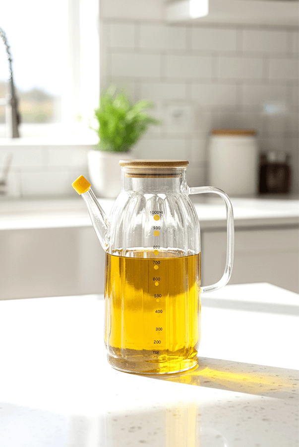Verona Bambu Kapaklı Yağlık 1000ml
