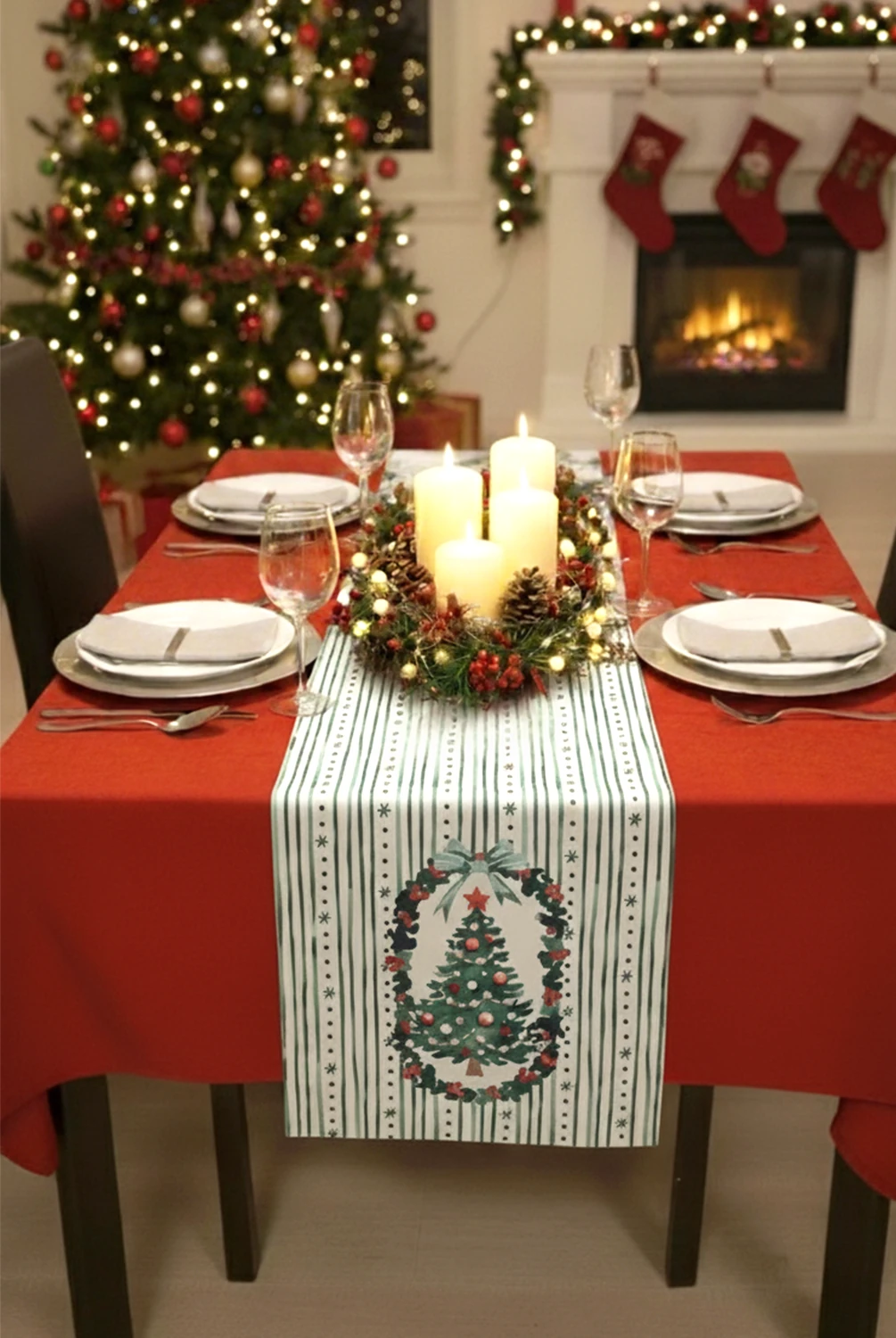 Christmas Geyikli Runner 40x140cm