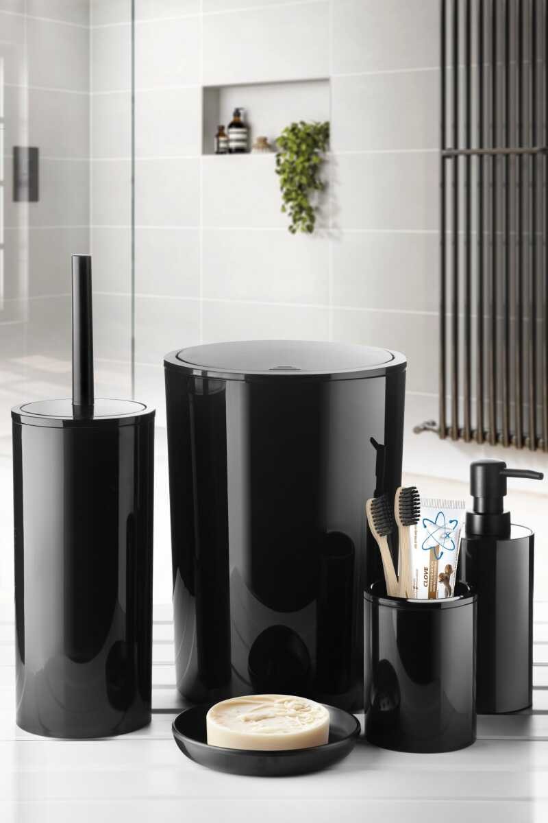 Primanova Flores 5'li Banyo Seti Siyah