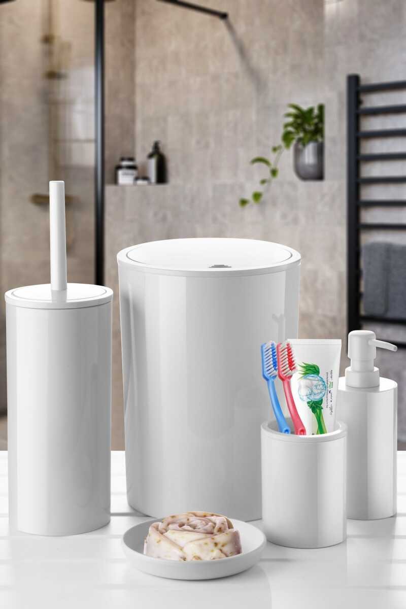 Primanova Flores 5'li Banyo Seti Beyaz