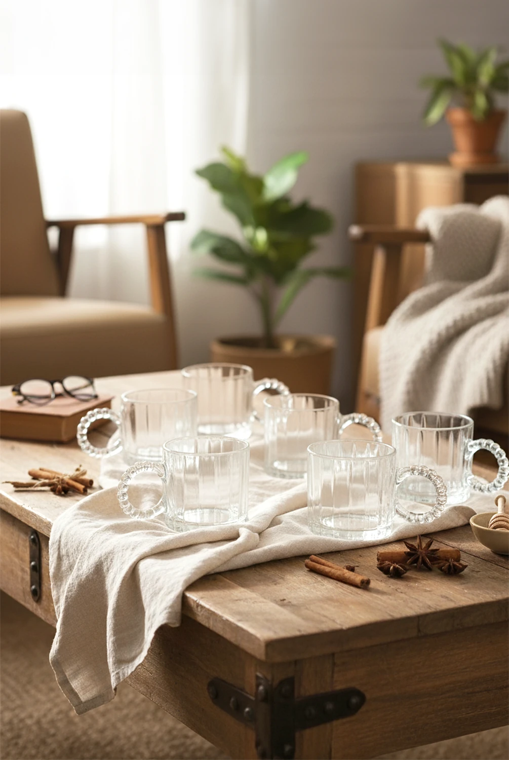 Berri Boncuklu Cam Kupa 6'lı