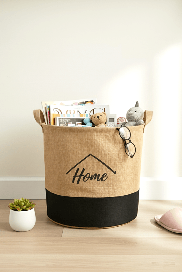 Hoome Yuvarlak Sepet Siyah Küçük