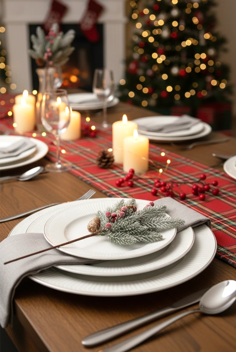 New Year Karlı Çam Ağaçlı Kokina Çiçeği 45cm