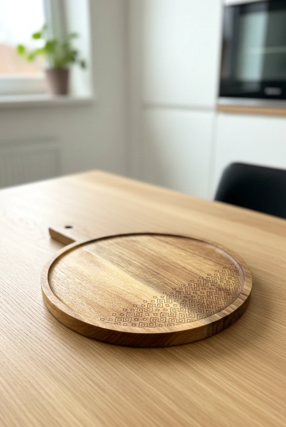 Fean Akasya Sunum Tahtası Yuvarlak