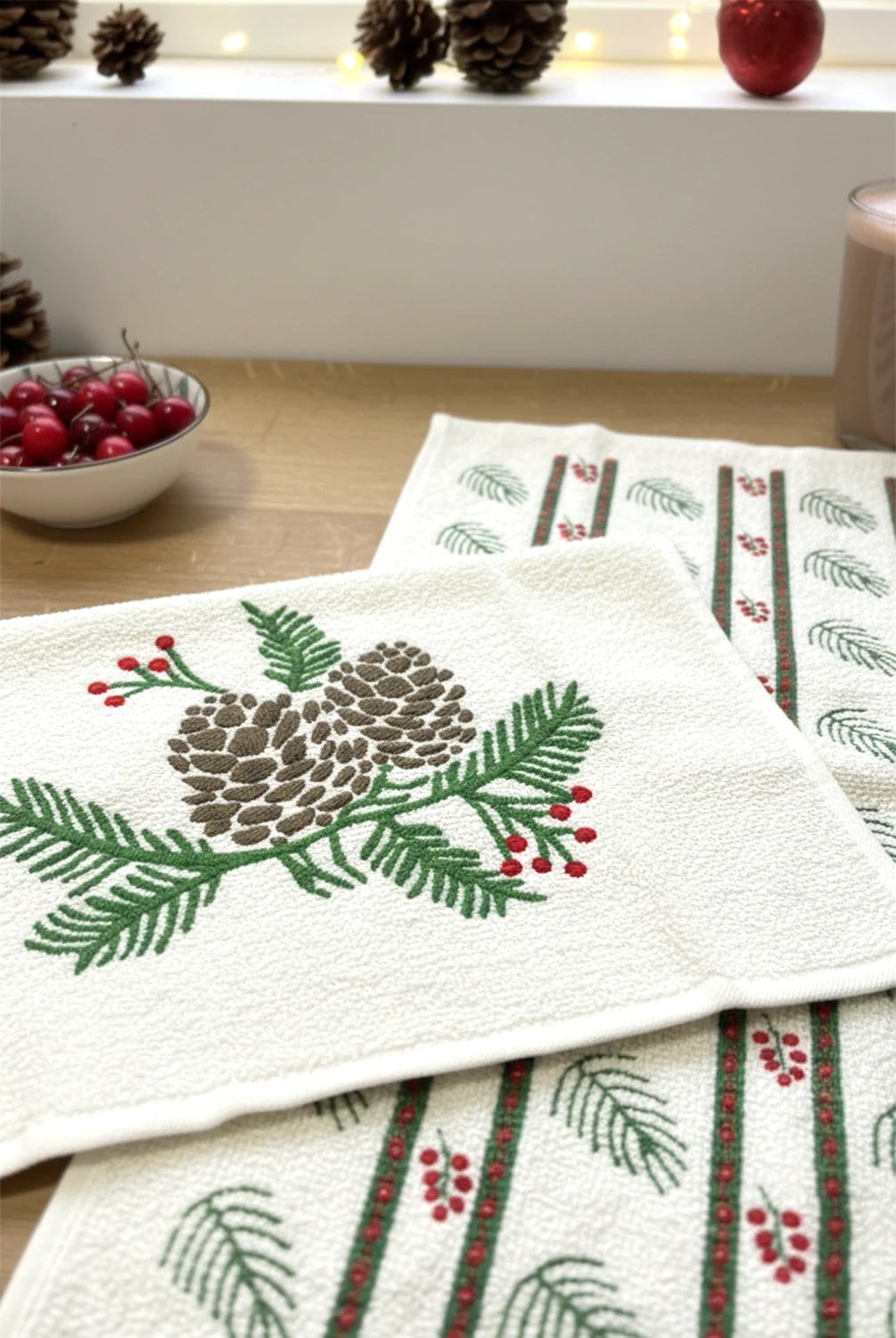 Gravi Püsküllü 2'li Havlu Seti Yeşil 30x50