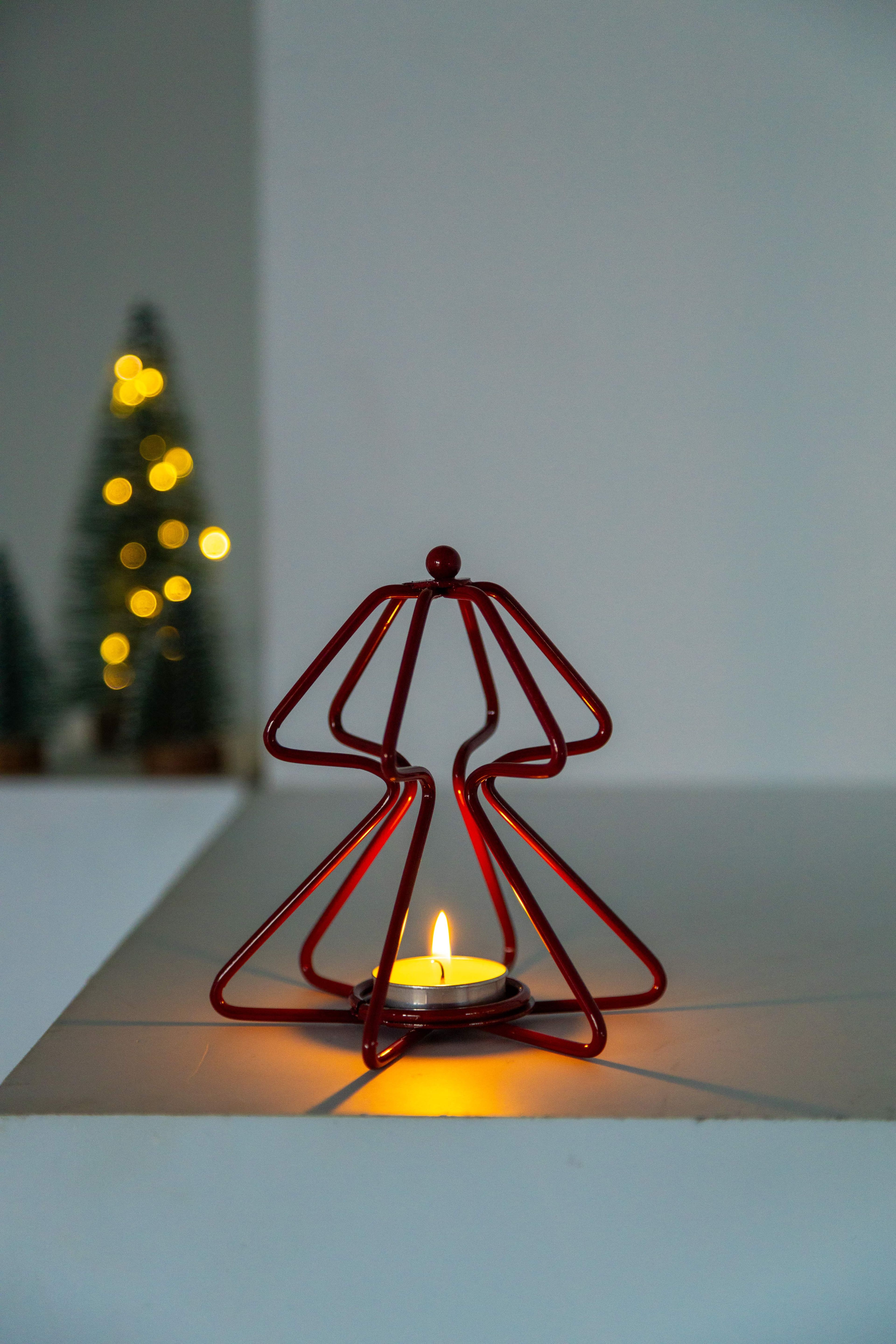 Relly Çam Tealight Mumluk Kırmızı