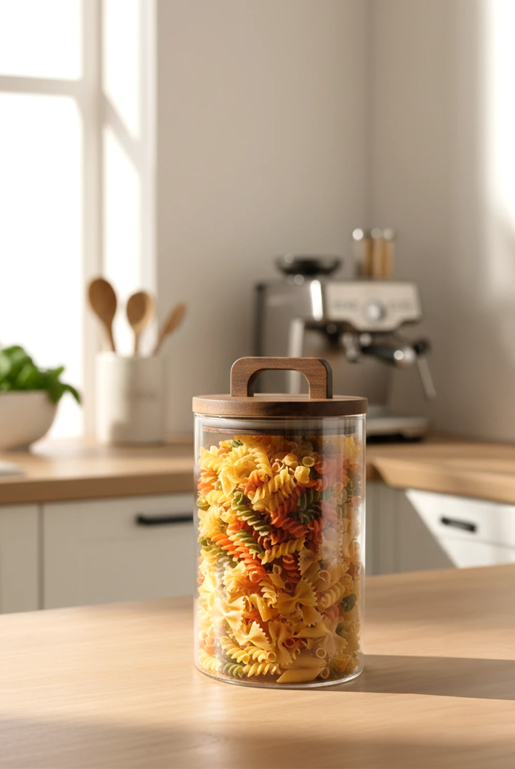 Dengi Akasya Kapak Tutmalı Cam Kavanoz 10x15cm