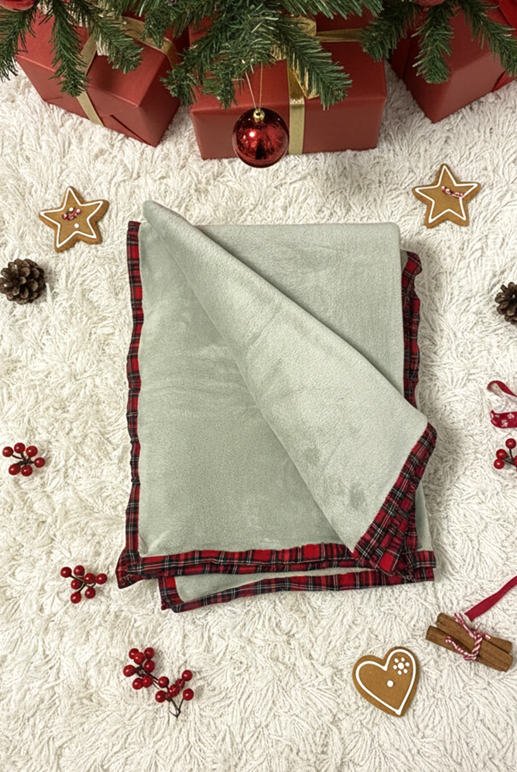 Ekose Biyeli Throw Battaniye 130x150cm