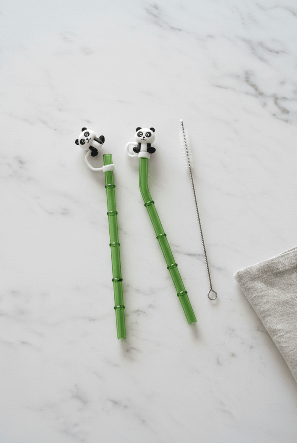 Glassia 2'li Panda Cam Pipet 1 Temizleme Fırçası