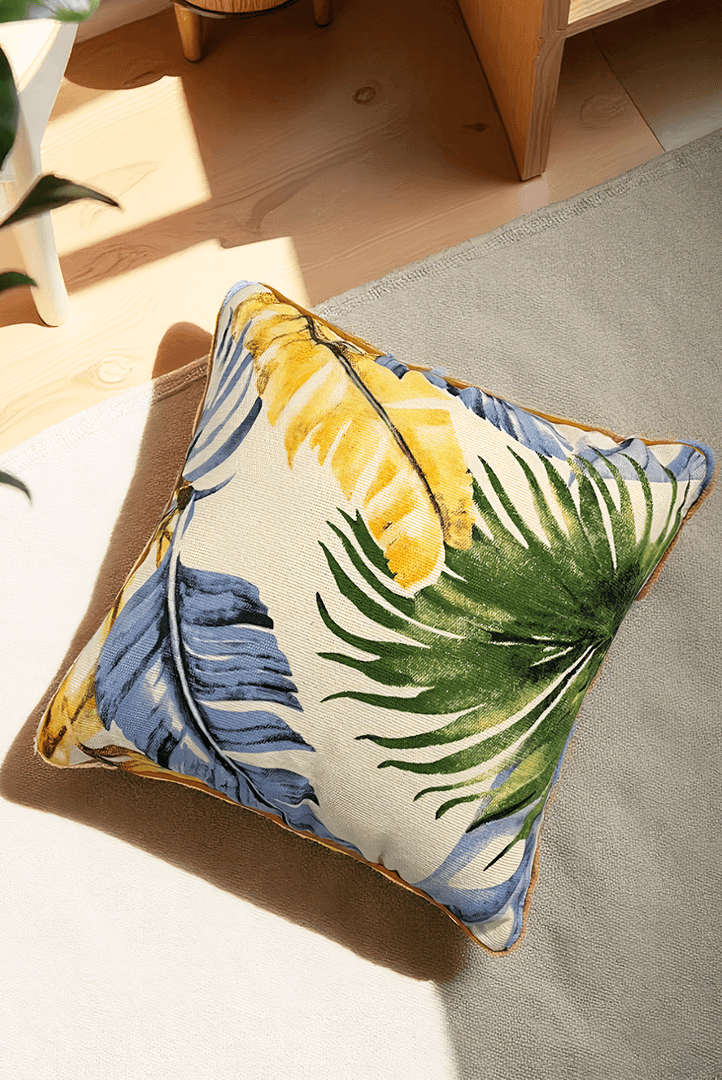 Tropical Yaprak Desen Kırlent Kılıfı 45x45cm