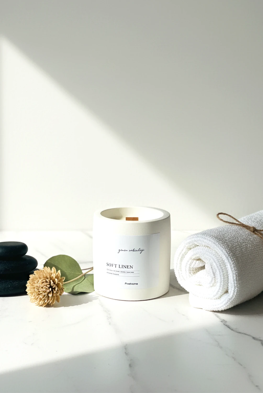 Soft Linen Dekoratif Büyük  Mum