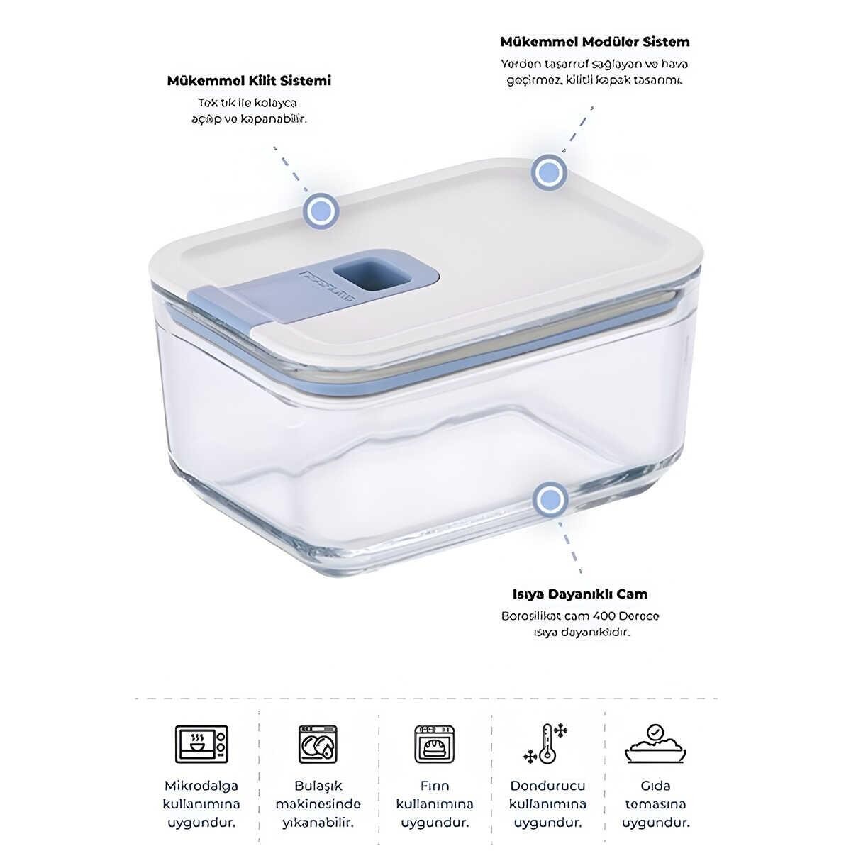 Neoflam Perfect Seal Cam Saklama Kabı 500Ml
