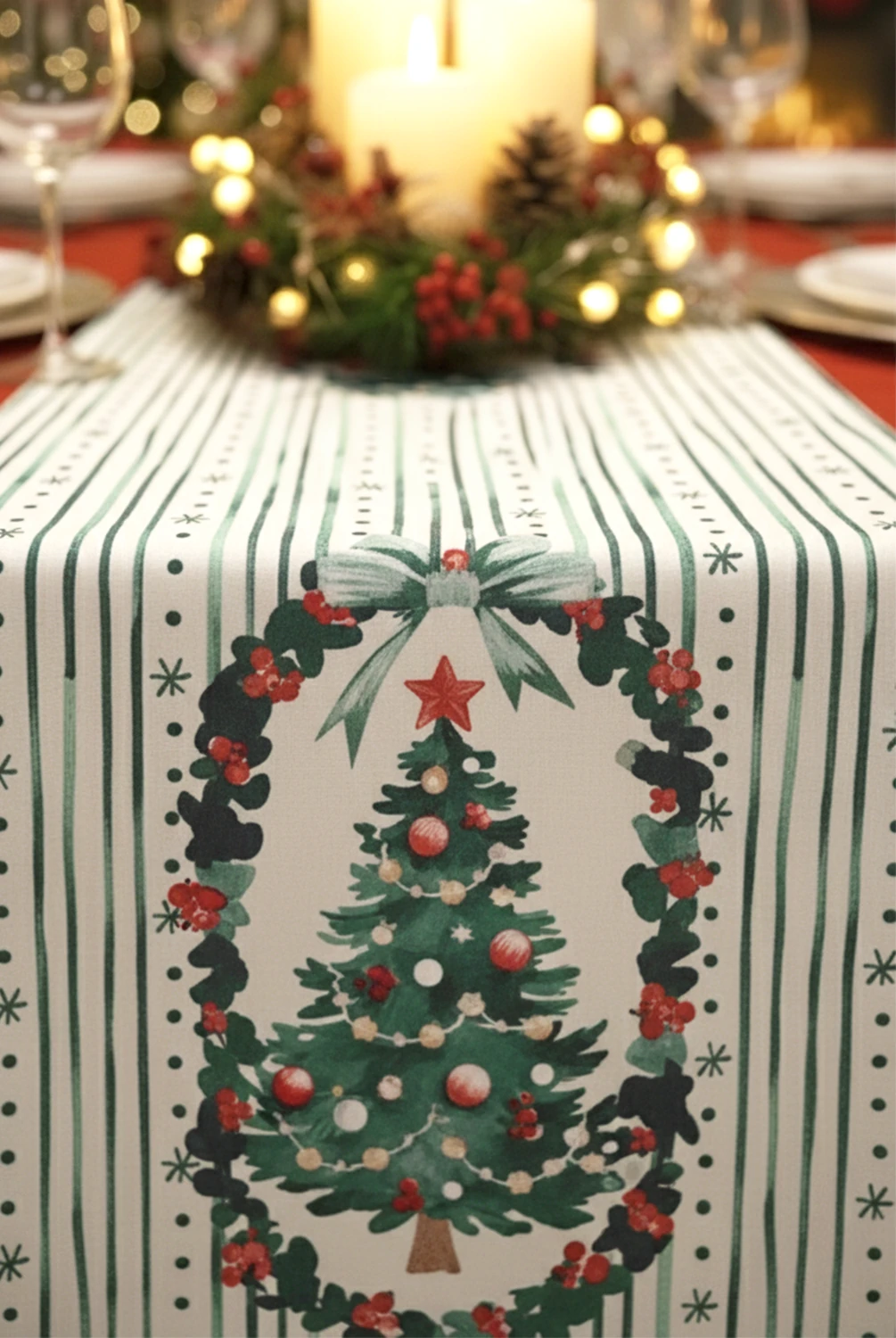 Christmas Geyikli Runner 40x140cm