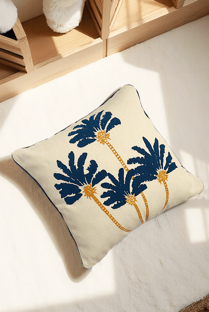 Esinti Palmiye Desen Kırlent Kılıfı 45x45cm